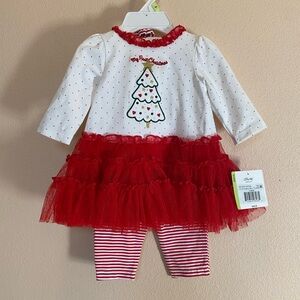 Little Me Red and White Holiday Set
